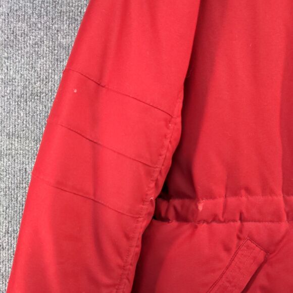 Lauren Ralph Lauren Men's Down Vegan Fur Hooded Parka Jacket Red Small - Picture 4 of 16